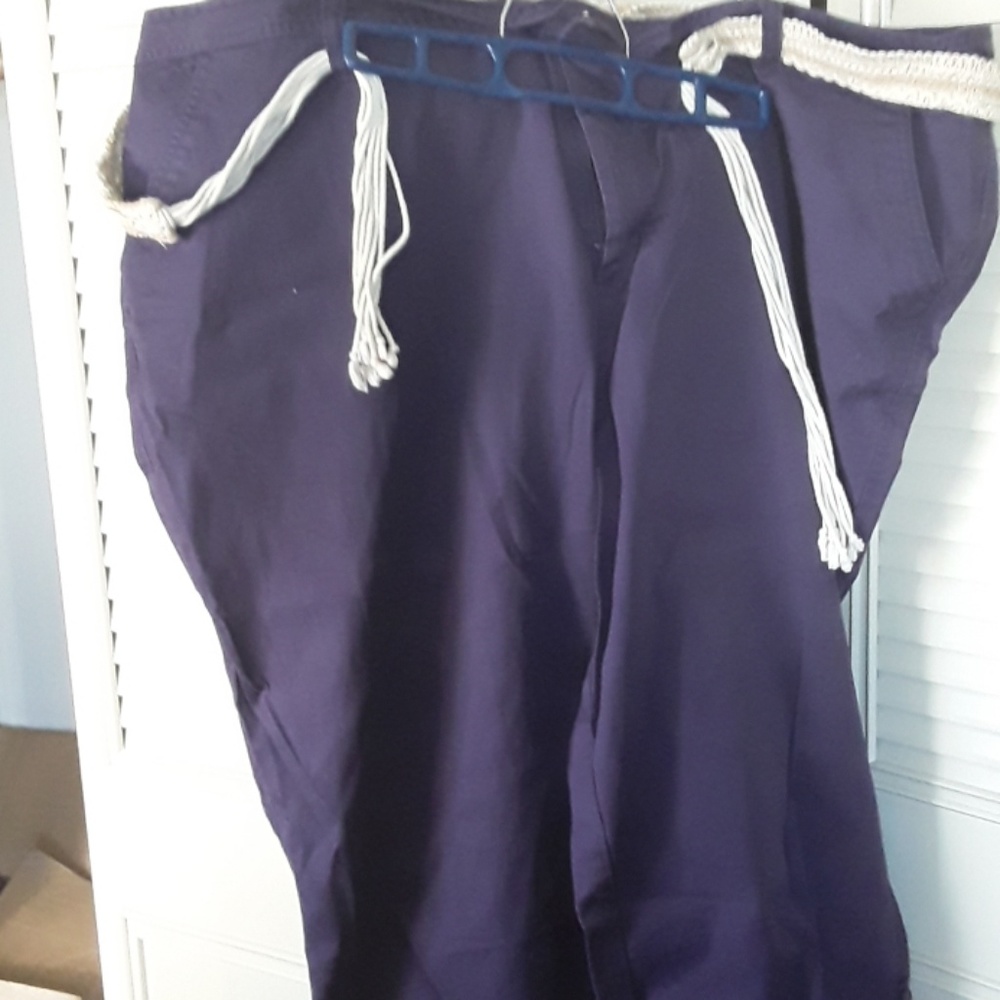 Purple capris with belt